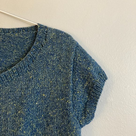 Unbranded Blue Single Button Cardigan Crochet Short Sleeve Cotton Blend Size M - Picture 2 of 5